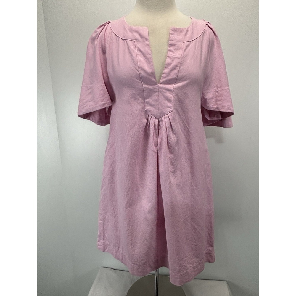 Tuckernuck Pomander Place Finley mini dress XS flutter sleeve Pink cotton Swing